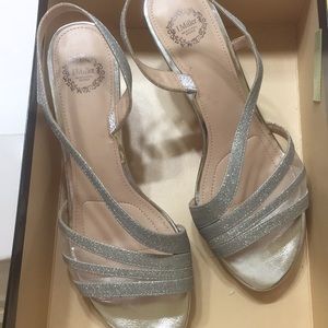 Silver formal shoes